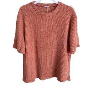 Zara Boxy, Textured‎ Shirt In Salmon Color